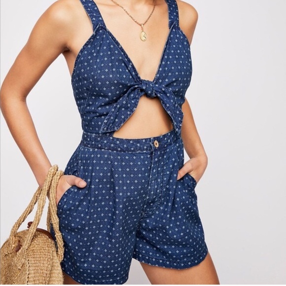 Free People Take Me Somewhere Romper Jumper Printed Overall XS - Picture 6 of 10